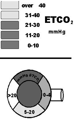 KOLORİMETRİK ph hassas boya içeriği sayesinde CO 2 varlığı ile renk değiştirme prensibine dayanan kalitatif bir yöntemdir Boya CO 2 varlığında genellikle mor renkten sarıya dönüşen bir spektrumda
