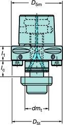 Coromant Capto - Döner takımlar için adaptörler Yüzey frezeleme ve 90 kenar frezeleme için adaptörler Malafa'nın içinden kesme sıvısı temini 391.