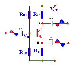 Tek transistörlü faz tersleyiciler Şekil 1.29: Tek transistörlü faz tersleyici yükselteç devresi Şekil 1.
