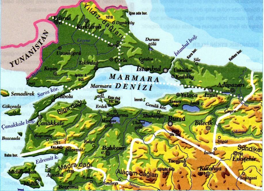 Adını Marmara Denizi nden alır. Bölge, yüzölçümü olarak Türkiye nin 6. büyük bölgesidir.