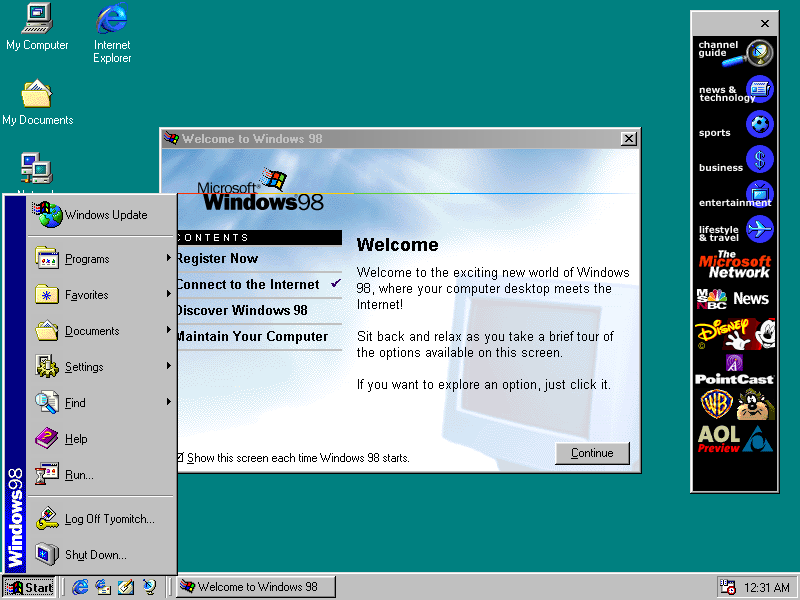 Windows 98 ve NT Windows 95 in ilk pencereleri, bir çok açıdan yetersizdi Windows 98, bir önceki sürümün oldukça toparlanmış halidir Windows 98 DOS tabanlı