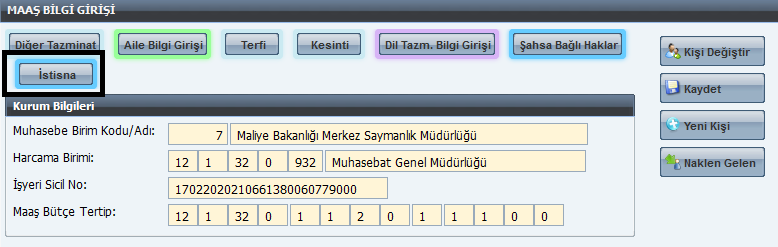 Açılan Sorgu Ekranında Personel Arama kriterlerinden herhangi biri girilip Kişi Sorgula butonuna basılarak Maaş Hata Kontrol Raporlarında çıkan personel ekrana