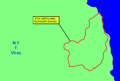 Şekil 32 Arazi Kullanım Haritasından bir kesit N 3 F VII es N: Kireçsiz Kahverengi Orman Toprakları 3: Sığ (50-20 cm), Eğim % 0-2 F: Fundalık VII: VII.