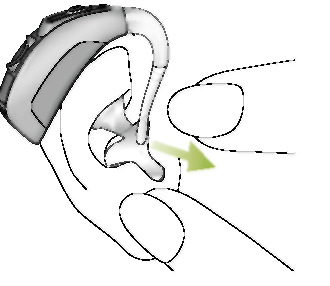 Adım 8. Đşitme cihazını çıkarma Adım 8.1. Klasik kulak kalıplı işitme cihazını çıkarma Đşitme cihazını kulağınızın arkasından alın (tüpe dokunmayın!