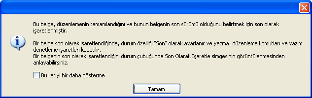 Şekil 8.5: Dijital Kimlik Oluştur Penceresi Buradaki bilgileri doldurup Oluştur düğmesine tıkladığınızda imzanız başarılı bir şekilde belgeye kaydedilmiş olur. İmzalanmış belgede düzenleme yapamayız.