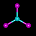 BH3 molekülü bağ açıları 120 olan üçgen