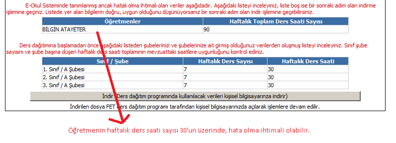 E-okul ekranlarındaki uyarılar ve dikkat edilmesi gereken noktalar.