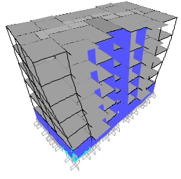 F1=4.00 Hz, Movement in E-W F2=5.67 Hz, Movement in N-S F3=5.71 Hz, Torsion Şekil 8. Sayısal analiz ile elde edilen mod şekilleri ve frekansları 4.