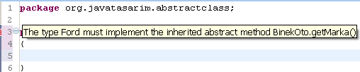 Interface sınıflarının aksine, soyut sınıflarda istenilen sınıf metodları normal bir Java sınıfında olduğu gibi implemente edilebilir. BinekOto.java sınıfı bir soyut sınıftır.