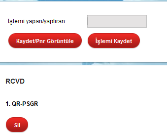 2.11. PNR I KAYDET Henüz yaratılmakta olan bir PNR ı kapatmadan önce veya sistemde aktif olan bir PNR üzerinde herhangi bir iģlem yapıldıktan sonra Kaydet butonu tıklanır.