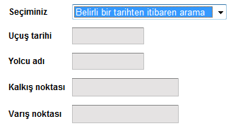 BĠLET NUMARASI ĠLE ARAMA Yolcunun bilet numarası biliniyorsa bu seçim kullanılabilir.