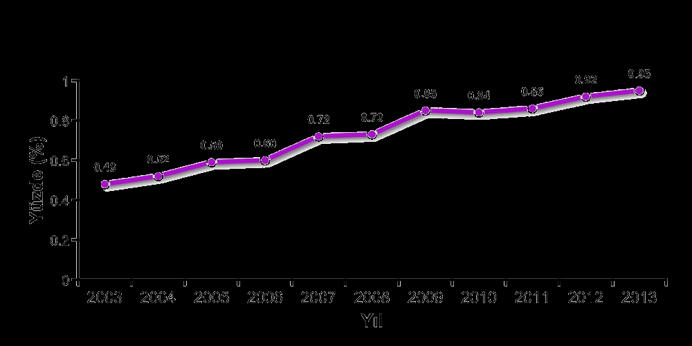 Yıllık artış hızı % 17 2013; Özel Sektör: % 48