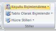 sütun için Diğer hücrelerdeki diğer kurallar içinde aşağıdaki görüntü gibi uygulanır.