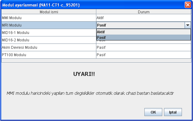 Modülün Röleye Tanıtılması Modülü rölenize tanıtmak için Level 1 konumuna geçiniz Daha sonra sırasıyla Dosya Prosedurleri - Modul genisletme seçeneklerine tıklayınız Karşınıza