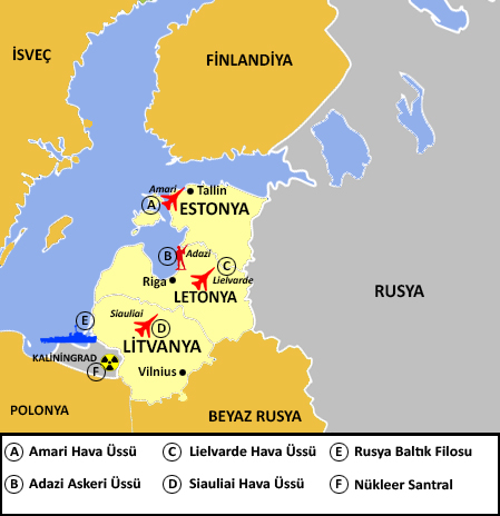 Rusya-NATO Rekabetinde Baltık Ülkelerinin Güvenliği Sorunu Sayfa 6 miştir. Ayrıca, Estonya daki Amari hava üssünde 2014 yılından bu yana 150 civarında ABD askeri konuşlanmaktadır.