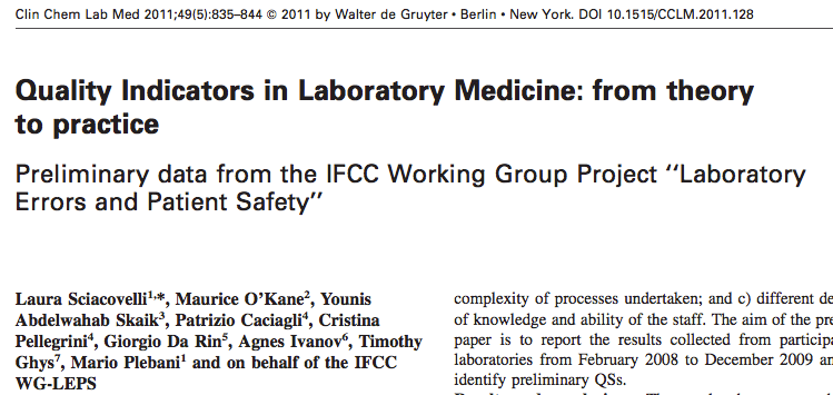 IFCC Laboratuvar Hataları ve Hasta Gü