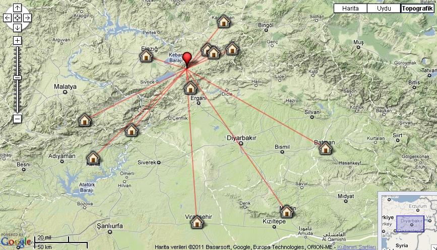 Depremin Ġvme Değerleri Deprem dıģ merkezine (Ml= 5.3) en yakın bölgelerde kaydedilen ivme değerleri Tablo 3.4 de ve harita üzerinde (ġekil 3.6) verilmiģtir.