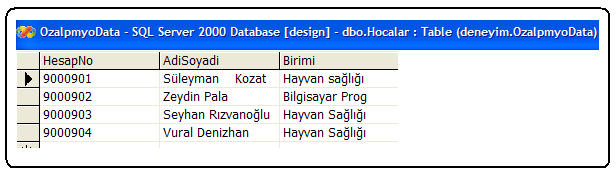 Veritabanlarına Genel Bakış 27 Bir veritabanında tablolar(tables), veritabanı diyagramları(database Diagrams), Görünümler(Views),kaydedilmiş prosedürler(storedprosedüres) ve fonksiyonlar(functions)