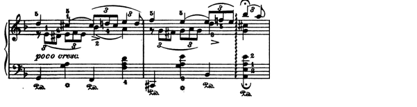 58 9. ölçüde a cümlesi bu sefer tenor partisinden gelerek a1 i başlatır. Besteci bu temanın üzerine 'marcato' (belli ederek) ibaresini yerleştirmiştir.
