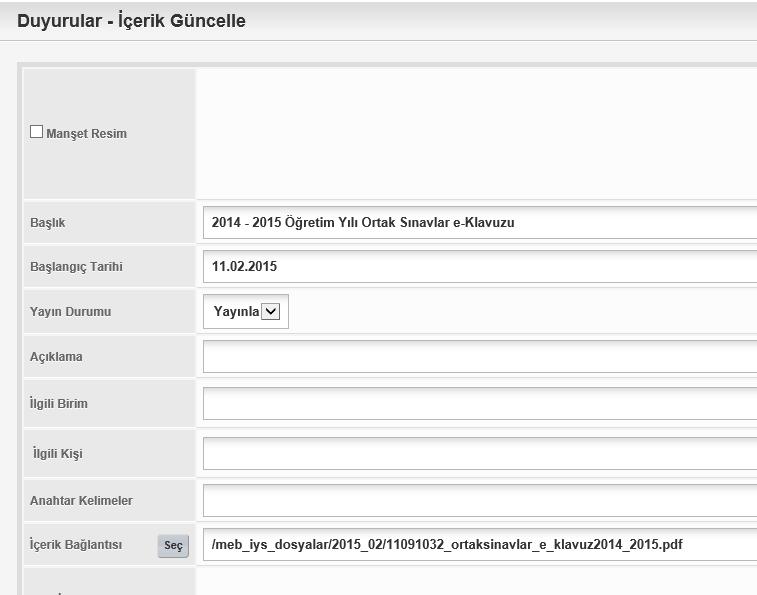 3.4.2 Duyuru Ekleme Web Sayfamıza Bu Benim Eserim konusu ile ilgili bir duyuru ekleyelim.