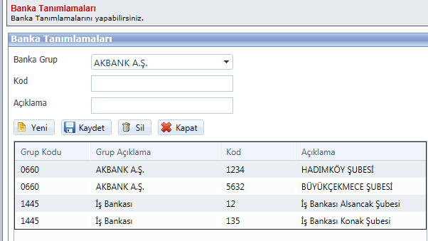 Eğer İndirimler Sözleşme yaparken herhangi bir form çıktısından görünmesi istenmiyorsa bu bölüme giriş yapılmayabilir. 9.