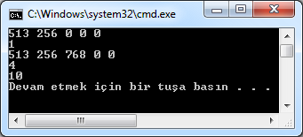 System.Buffer Örnek Short (2 byte) 0.byte 1.byte 2.byte 3.byte 4.byte 1 2*256 0 1*256 0 5.