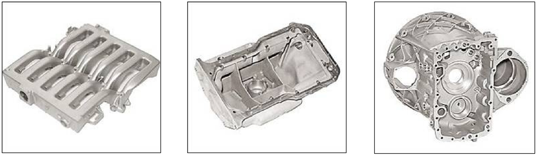 Silindir giriş manifoldu Malzeme : Al alaşımı G-AlSiCu3 Ağırlık: 16,8 kg Yağ karteli Malzeme : Al alaşımı G-AlSiMg (sıcak