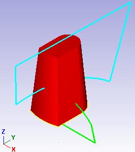Katı model için profili çekme yönünü tel çerçeve profil üzerindeki Ok un yönüne bakarak tanımlayınız. Bu örnekte Ok yönü yukarı doğru olmalıdır. Böylece +Z yönünde 50 mm.