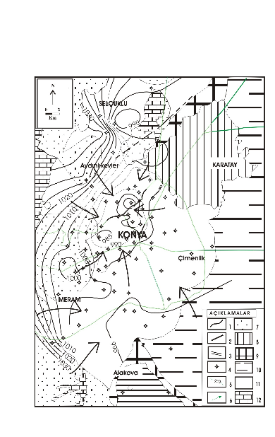 207 Şekil 1. Çalışma alanının hidrojeoloji haritası (Jeolojik veriler Eren 2001 ve Hakyemez ve diğ. 1992 den alınmıştır).