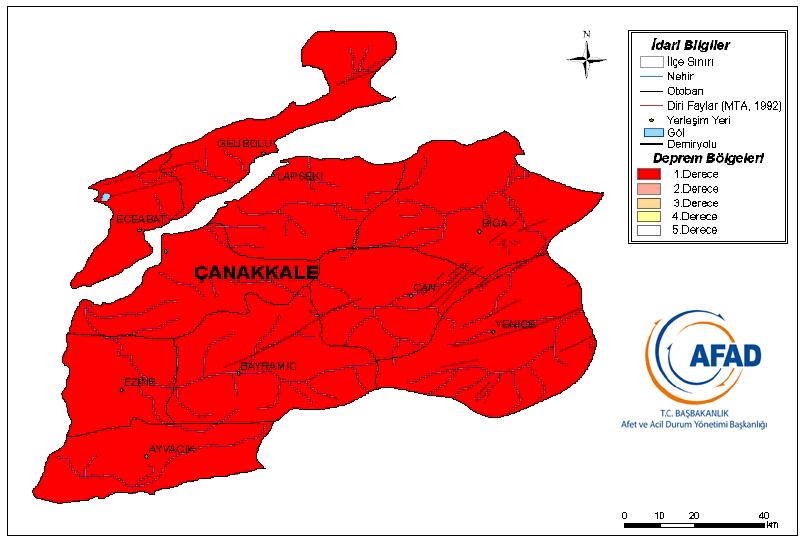 Büyüklüğü Ml=5.3 olarak hesaplanan depremin meydana geldiği Saros Körfezi ve Çanakkale ili, Türkiye Deprem Bölgeleri Haritasında 1. derece deprem bölgesinde yer almaktadır (Şekil 6). Şekil 6.
