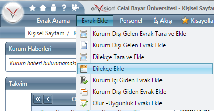 2. Detaylı Evrak Arama: Detaylı evrak arama ekranında bulunan arama kriterlerini kullanarak istenilen evrak sorgulanabilir.