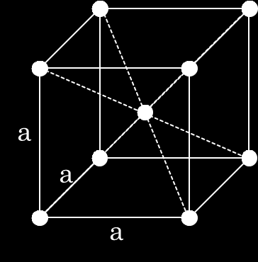 ġekillerde görüldüğü gibi, köģelerde 8*1/8 = 1 atom ve merkezde 1 atom olmak üzere HMK kafes yapısının birim