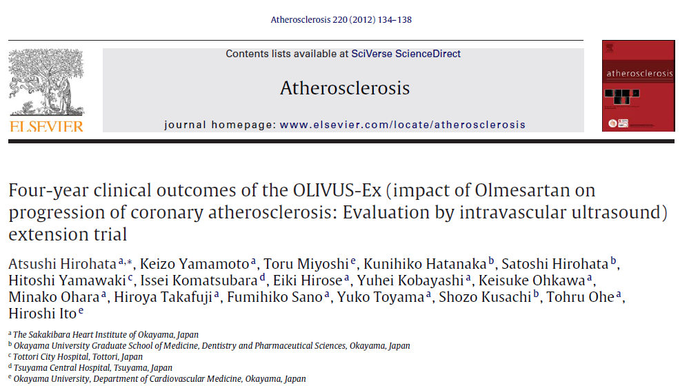 OLIVIUS-Ex (Impact of Olmesartan on progression of coronary atherosclerosis: evaluation by