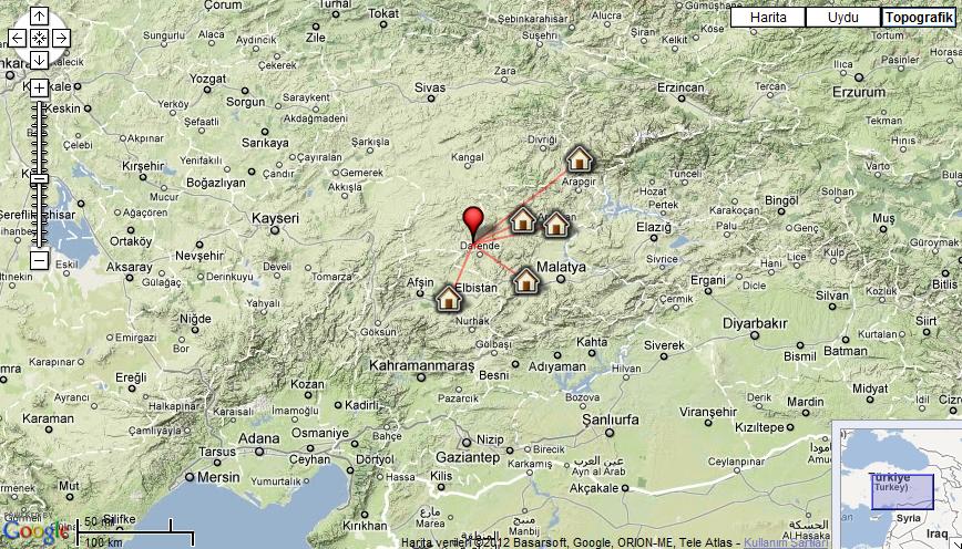 İVME DEĞERLERİ Malatya-Darende Depremi (M L = 4.6), Ulusal Kuvvetli Yer Hareketi Gözlem Ağı nın depremin dış merkezine 48-116 km uzaklıklardaki 5 farklı ivme-ölçer istasyonu tarafından kaydedilmiştir.