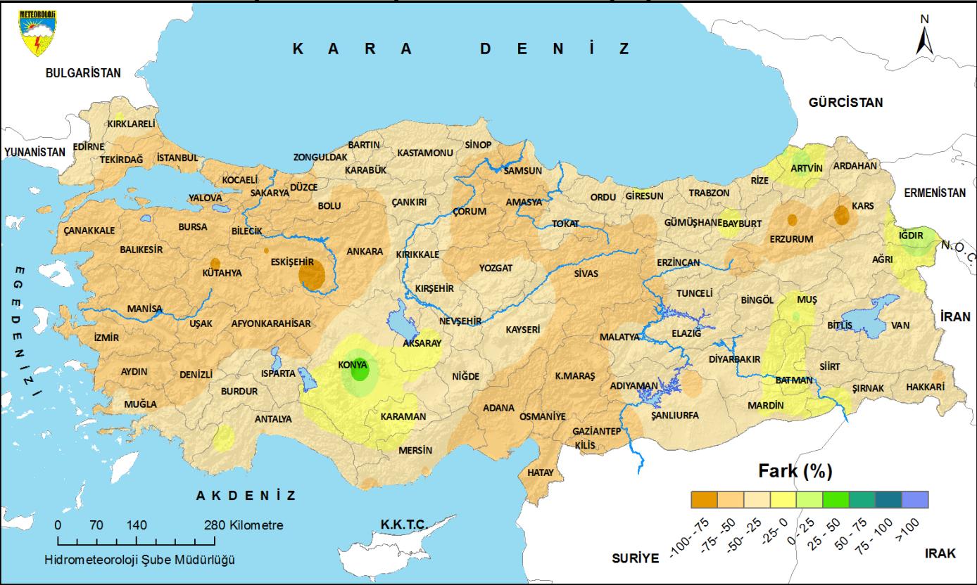 2014 yılına ait mevsimlik yağışlara göre yurdumuz, ilkbahar ve kış mevsiminde mevsim normallerinin altında yağış alırken, yaz ve sonbahar mevsiminde mevsim normallerinin üzerinde almıştır.