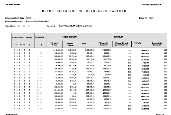 2008 Yılı Birim