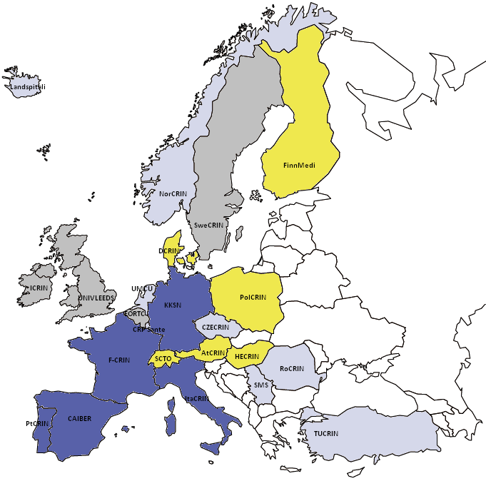 ECRIN-IA Project (2012-2016) ECRIN-ERIC MEMBER COUNTRIES FRANCE GERMANY ITALY PORTUGAL SPAIN SCIENTIFIC PARTNERS NON MEMBERS Austria - MUW (for AtCRIN) Denmark - RH (for DCRIN) Finland- Finn-Medi