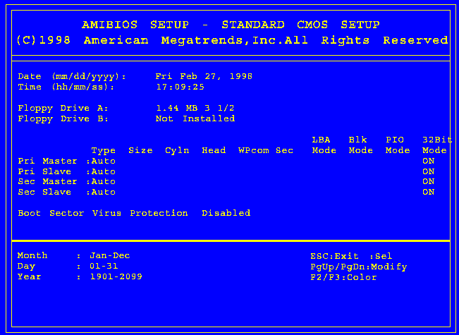 III. AMI BIOS SETUP AYARLARI III.1 STANDART CMOS SETUP: Sistem tarihi, saati, harddisk tipi, floppy sürücü tipi ayarları yapılır. III.1.1 Date (mm/dd/yy): Ay/gün/yıl formatına göre sistem tarihini görüp değiģtirmemizi sağlar.