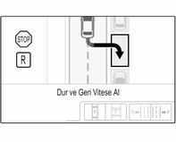Bir park yeri algılandığında, Sürücü Bilgi Sistemi ekranında bir görsel geribildirim ve sesli bir sinyal verilir.