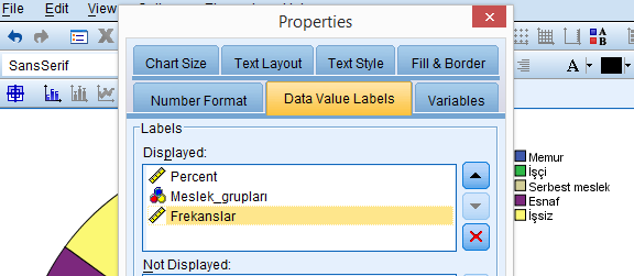 *Açılan penceredeki Elements Show Data Labels