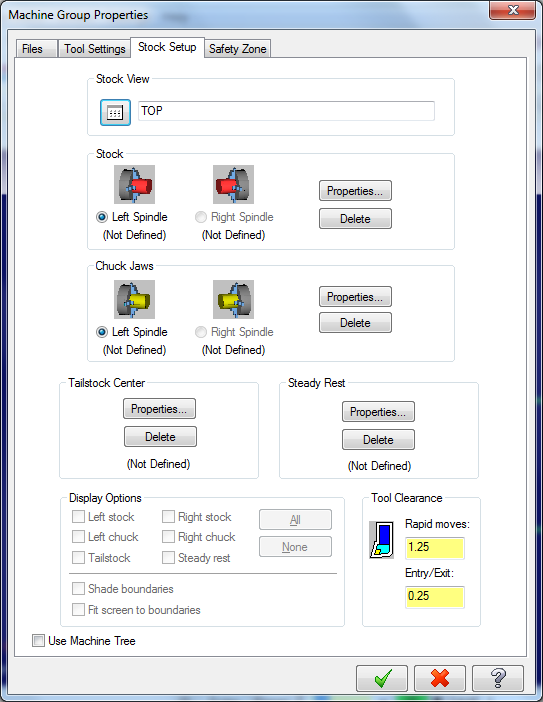 4. Stock Setup (Kütük Ayarları) Tasarlanan modeller için kütük (ham) parça oluşturmak için kullanılır.