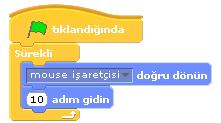 Çalışmayı şimdi çalıştırdığımızda balığımız kenar geldiğinde ters yöne doğru hareket ettiğini göreceğiz yalnız balığımız başını çevirmeden hareket etmektedir.