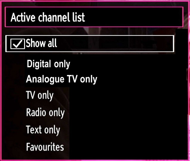 Select a channel by using or button. Press OK button to add selected channel to favourites list. Press OK button again to remove. Button Functions OK: Add/remove a station.