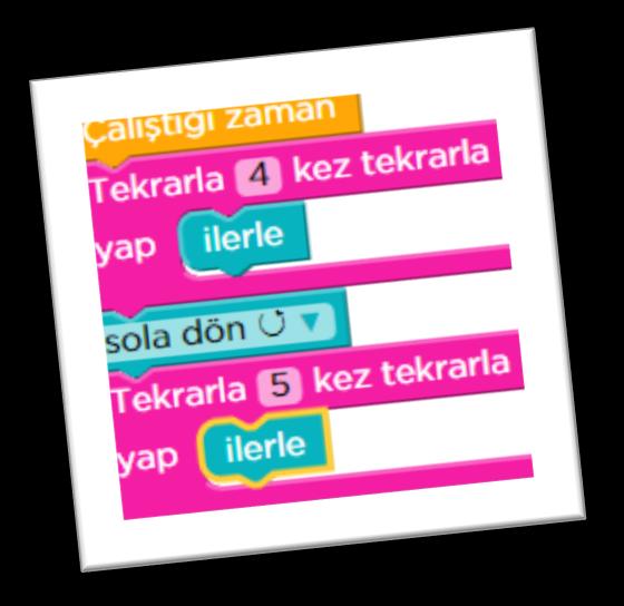 Saat Kodu seviye 8 1. Başla 2. Bir adım ilerle 3. Bir adım ilerle 4. Bir adım ilerle 5. Bir adım ilerle 6. Sola dön 7. Bir adım ilerle 8. Bir adım ilerle 9. Bir adım ilerle 10.