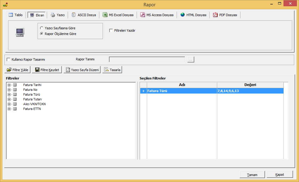2.2.2.3. LOGOCONNECT e-arşiv RAPOR ALIMI : Gönderilen faturalar ile ilgili raporlar e-arşiv Raporlar ekranından alınabilir.