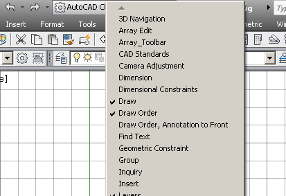 1.2.2. Araç çubukları AutoCAD ekranı ilk açıldığında karşımıza çıkan çizim elemanlarından birisi de araç çubuklarıdır. Araç çubukları, komutları temsil eden araçları içerir.