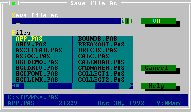 Turbo Pascal Menüsünün Kullanımı File New:Editörde yeni bir pascal dosyası yaratmak için kullanılır.dosya açıldığında dosya adı NONAME00.PAS olarak gelecektir.