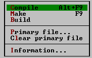 COMPILE Compile(Alt+F9): Make(F9): Build: