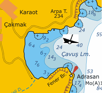 Aynı akşam 23:00 sıralarında hava ve deniz artmaya başlamış, bu sebeple sancak demir 5. kilit suda olacak şekilde ikinci demir de funda edilmiştir. (Bir kilit demir yaklaşık 27.