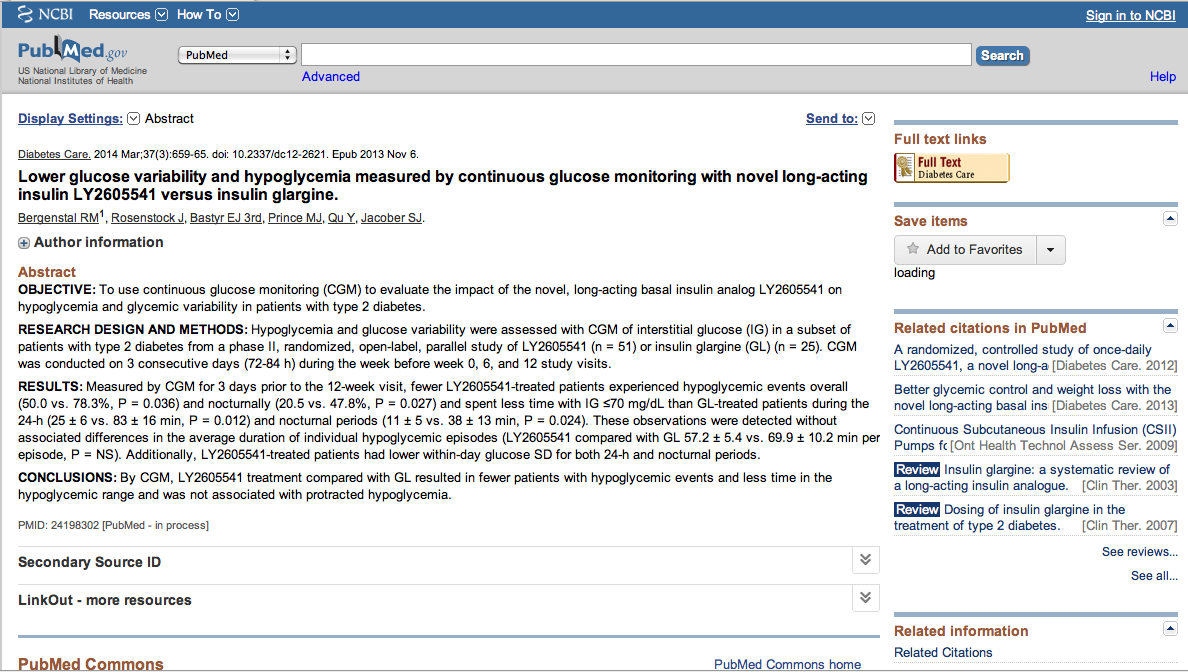 CGMS ile, LY 2605541 vs Glargine Daha düşük glukoz